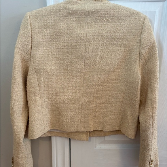 RW&CO. Cream Tweed Blazer with Gold Buttons - Picture 6 of 7